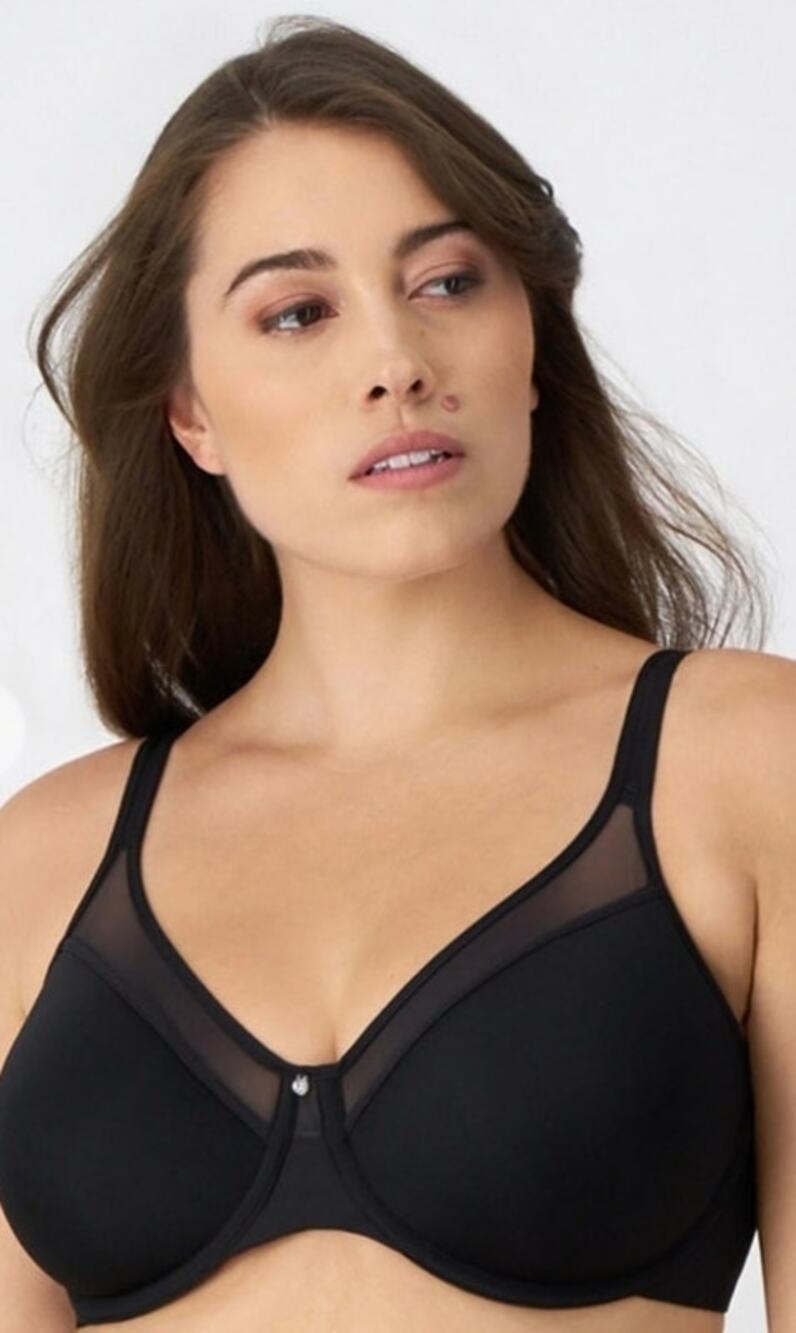 Bali 34DD Black One Smooth U Ultra Light Convertible Underwire Bra #3439